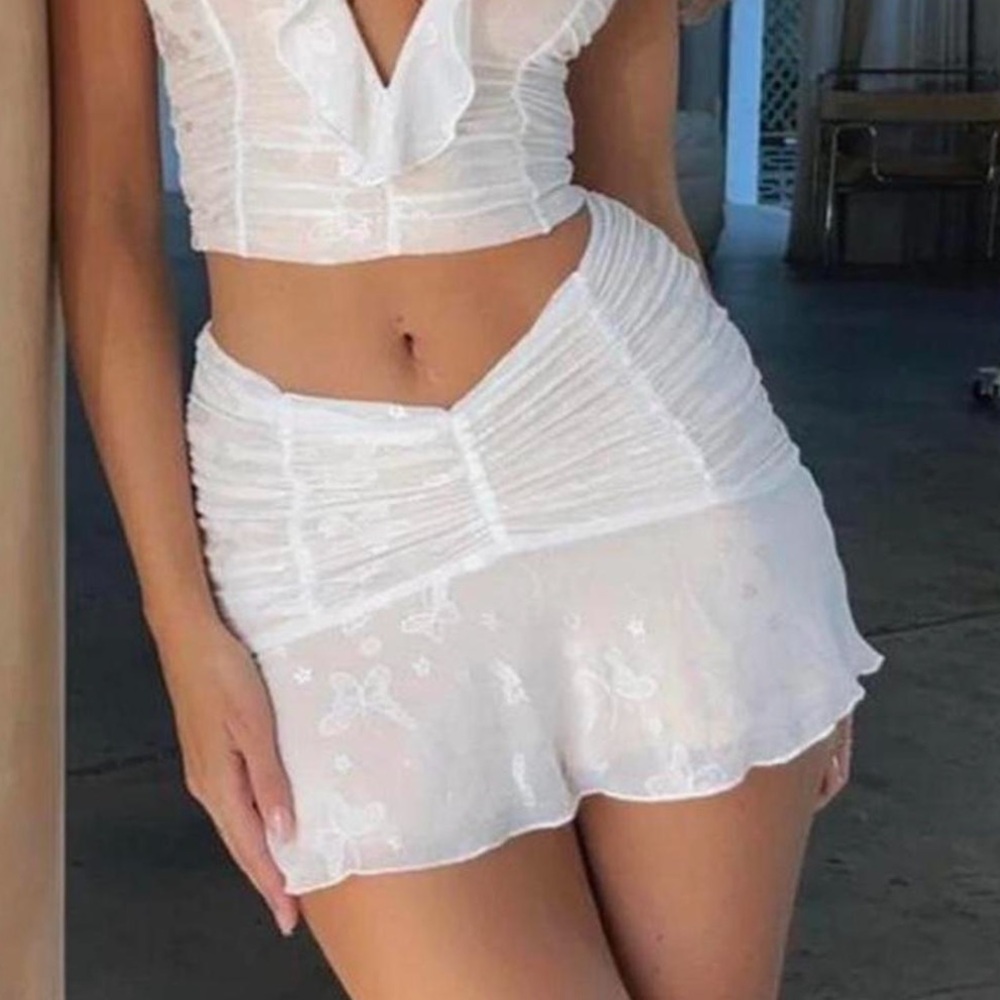 Outcast White Georgia Mini Skirt - Picture 2 of 6